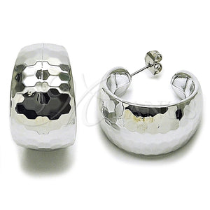 White Gold Filled Hoop Earrings — Medium Hoop Disco Design Polished 02. — main product view — SKU 165679 | Oro Laminado Blanco aretes de aro — Medium Hoop Disco diseño pulido 02. — SKU 165679