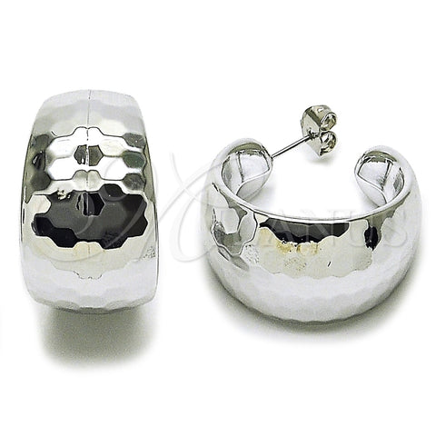 Rhodium Gold Filled Medium Hoop, Disco Design, Polished, Rhodium Finish, 02.455.0008.30
