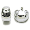 Rhodium Gold Filled Medium Hoop, Disco Design, Polished, Rhodium Finish, 02.455.0008.30