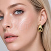 Stainless Steel Stud Earring, Teardrop Design, Polished, Golden Finish, 02.467.0046