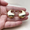 Stainless Steel Stud Earring, Teardrop Design, Polished, Golden Finish, 02.467.0046