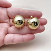 Stainless Steel Stud Earring, Ball Design, Polished, Golden Finish, 02.467.0049