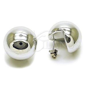 White Gold Filled Ring — Stud Earring Ball Design Polished 02. — main product view — SKU 165697 | Oro Laminado Blanco anillo — Stud Earring Ball diseño pulido 02. — SKU 165697