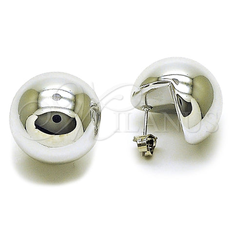 Rhodium Gold Filled Stud Earring, Ball Design, Polished, Rhodium Finish, 02.467.0049.1