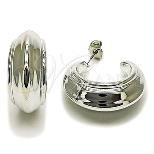 White Gold Filled Hoop Earrings — Medium Hoop Polished 02. — main product view — SKU 165699 | Oro Laminado Blanco aretes de aro — Medium Hoop pulido 02. — SKU 165699