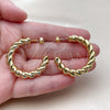 Stainless Steel Medium Hoop, Twist Design, Polished, Golden Finish, 02.467.0052.35