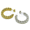 Stainless Steel Medium Hoop, Twist Design, Polished, Golden Finish, 02.467.0052.35