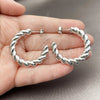 Rhodium Gold Filled Medium Hoop, Twist Design, Polished, Rhodium Finish, 02.467.0052.1.35
