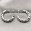 Rhodium Gold Filled Medium Hoop, Twist Design, Polished, Rhodium Finish, 02.467.0052.1.35