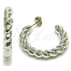 Rhodium Gold Filled Medium Hoop, Twist Design, Polished, Rhodium Finish, 02.467.0052.1.35