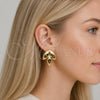 Stainless Steel Stud Earring, Leaf Design, Polished, Golden Finish, 02.455.0018.1