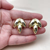 Stainless Steel Stud Earring, Leaf Design, Polished, Golden Finish, 02.455.0018.1