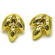 Stainless Steel Stud Earring, Leaf Design, Polished, Golden Finish, 02.455.0018.1