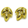 Stainless Steel Stud Earring, Leaf Design, Polished, Golden Finish, 02.455.0018.1