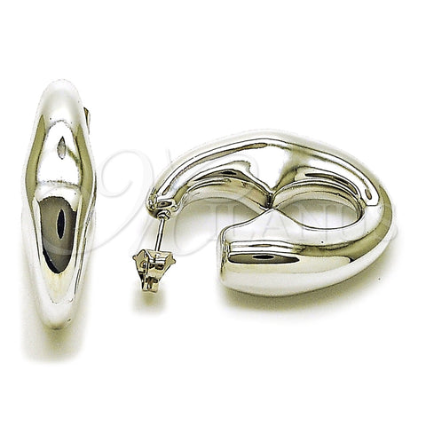 Rhodium Gold Filled Stud Earring, Puff Mariner Design, Polished, Rhodium Finish, 02.467.0054.1