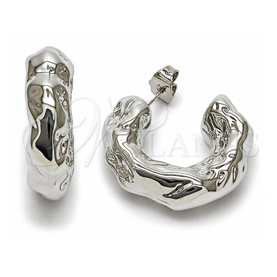 White Gold Filled Medium Hoop, Polished, Rhodium Finish, 02.467.0056.1.25