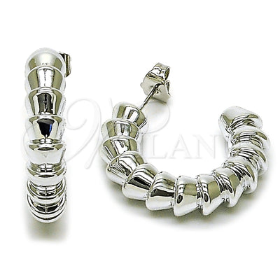 White Gold Filled Hoop Earrings — Medium Hoop Polished 02. for wholesale, main product view