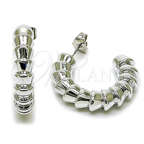 Rhodium Gold Filled Medium Hoop, Polished, Rhodium Finish, 02.467.0057.1.30