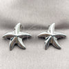 Rhodium Gold Filled Stud Earring, Star Design, Polished, Rhodium Finish, 02.467.0058.1