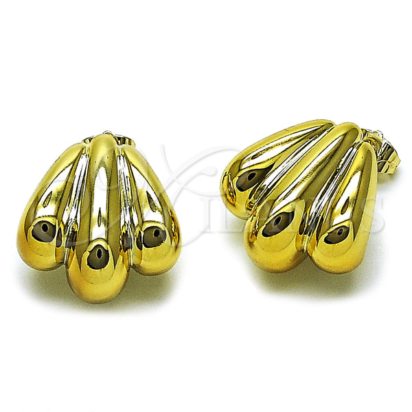 Stainless Steel Stud Earring, Polished, Golden Finish, 02.467.0062