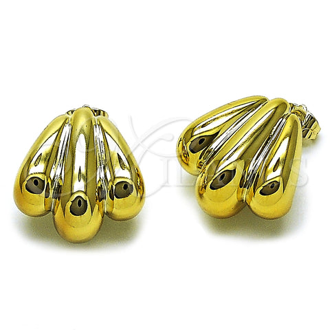 Stainless Steel Stud Earring, Polished, Golden Finish, 02.467.0062