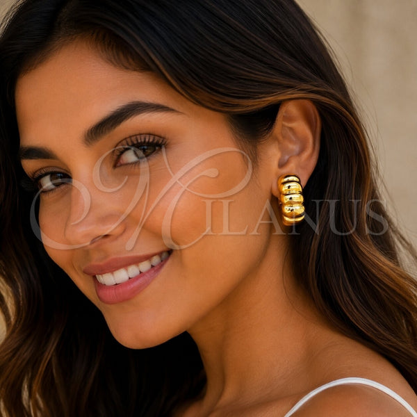 Stainless Steel Ring — Stud Earring Twist Design Polished 02. — alternate product view — SKU 165728 | Acero Inoxidable anillo — Stud Earring Twist diseño pulido 02. — SKU 165728