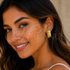 Stainless Steel Stud Earring, Twist Design, Polished, Golden Finish, 02.467.0063