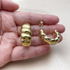 Stainless Steel Stud Earring, Twist Design, Polished, Golden Finish, 02.467.0063