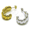 Stainless Steel Stud Earring, Twist Design, Polished, Golden Finish, 02.467.0063