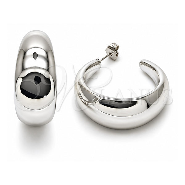 White Gold Filled Medium Hoop, Polished, Rhodium Finish, 02.455.0020.40
