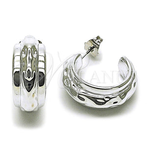 White Gold Filled Hoop Earrings — Small Hoop Polished 02. — main product view — SKU 165737 | Oro Laminado Blanco aretes de aro — aro pequeño pulido 02. — SKU 165737