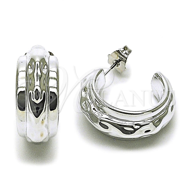 White Gold Filled Hoop Earrings — Small Hoop Polished 02. — main product view — SKU 165737 | Oro Laminado Blanco aretes de aro — aro pequeño pulido 02. — SKU 165737