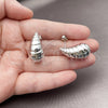 Rhodium Gold Filled Stud Earring, Teardrop Design, Polished, Rhodium Finish, 02.467.0068.1