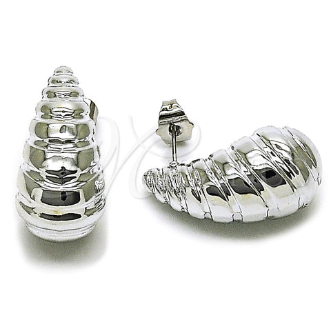Rhodium Gold Filled Stud Earring, Teardrop Design, Polished, Rhodium Finish, 02.467.0068.1