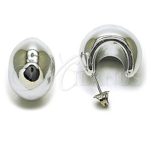 White Gold Filled Hoop Earrings — Small Hoop Polished 02. — main product view — SKU 165743 | Oro Laminado Blanco aretes de aro — aro pequeño pulido 02. — SKU 165743