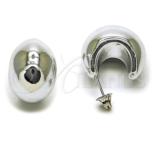 White Gold Filled Hoop Earrings — Small Hoop Polished 02. — main product view — SKU 165743 | Oro Laminado Blanco aretes de aro — aro pequeño pulido 02. — SKU 165743