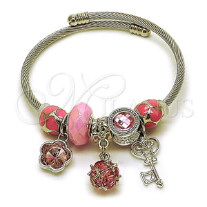 Stainless Steel Jewelry — Individual Bangle key and Flower Design with White — main product view — SKU 165744 | Acero Inoxidable joyería — Individual Bangle key and flor diseño with blanco — SKU 165744
