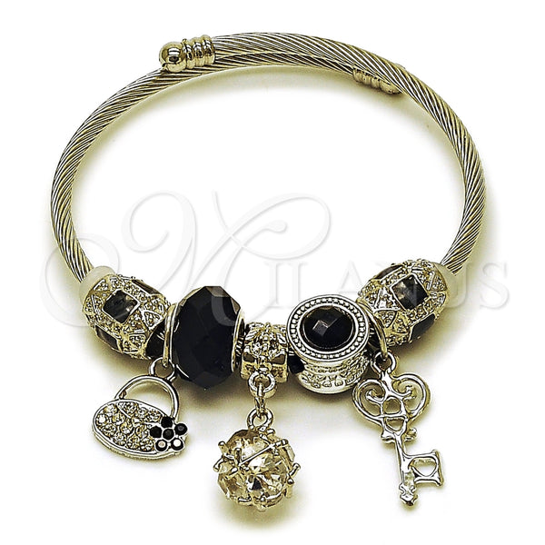 Stainless Steel Jewelry — Individual Bangle key and Suitecase Design with White — main product view — SKU 165746 | Acero Inoxidable joyería — Individual Bangle key and Suitecase diseño with blanco — SKU 165746