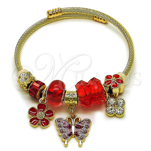 Stainless Steel Jewelry — Individual Bangle Butterfly and Flower Design with Light — main product view — SKU 165749 | Acero Inoxidable joyería — Individual Bangle mariposa and flor diseño with Light — SKU 165749