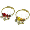 Stainless Steel Individual Bangle, Butterfly and Shell Design, with Light Smoked Topaz and Aurore Boreale Crystal, Polished, Golden Finish, 07.464.0038.1 (03 MM Thickness, One size fits all)