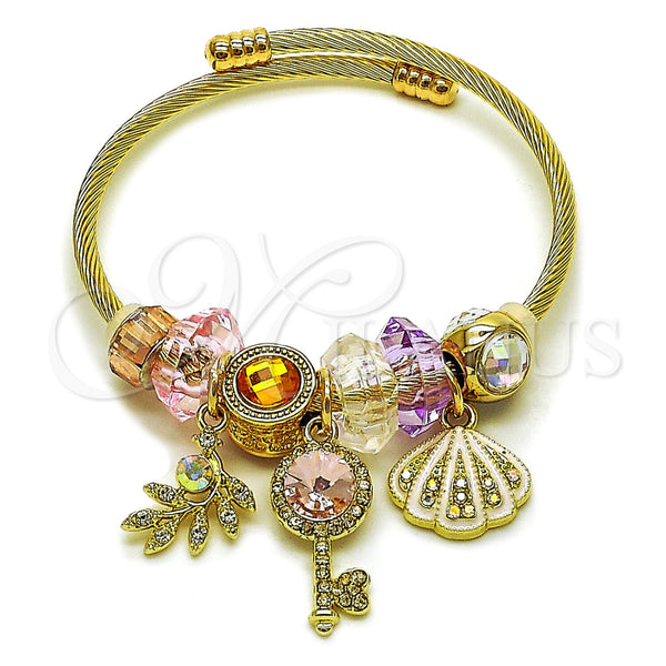Stainless Steel Jewelry — Individual Bangle Shell and key Design with Light — main product view — SKU 165753 | Acero Inoxidable joyería — Individual Bangle Shell and key diseño with Light — SKU 165753