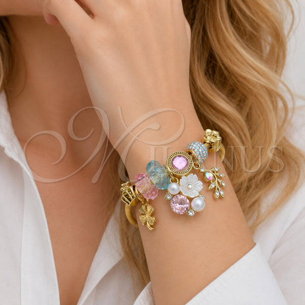 Stainless Steel Jewelry — Individual Bangle Flower and Four-leaf Clover Design with — alternate product view — SKU 165756 | Acero Inoxidable joyería — Individual Bangle flor and Four-leaf Clover diseño with — SKU 165756