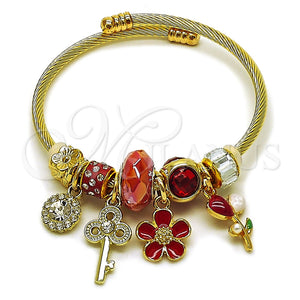 Stainless Steel Jewelry — Individual Bangle Flower and key Design with Light — main product view — SKU 165760 | Acero Inoxidable joyería — Individual Bangle flor and key diseño with Light — SKU 165760