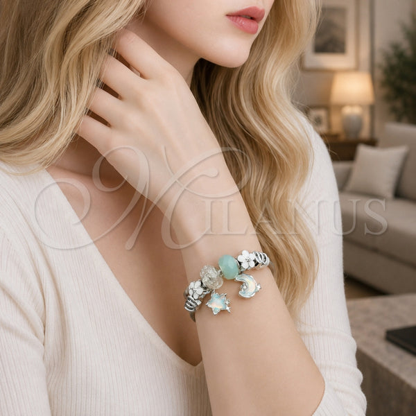 Stainless Steel Jewelry — Individual Bangle Moon and Star Design with Crystal — alternate product view — SKU 165762 | Acero Inoxidable joyería — Individual Bangle Moon and estrella diseño with cristal — SKU 165762