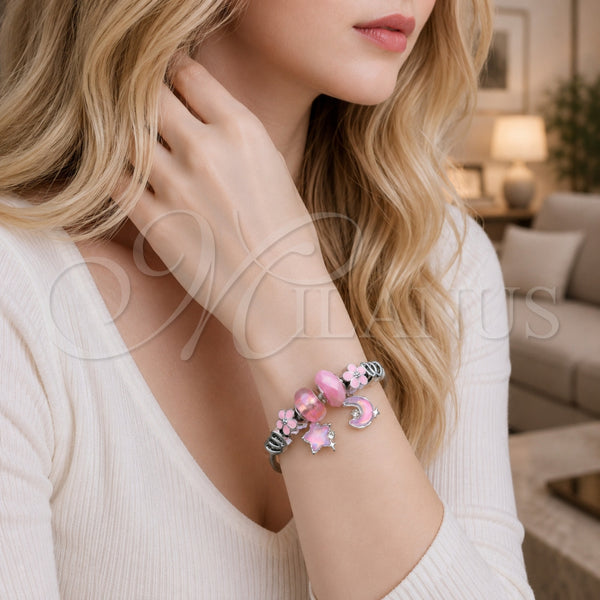 Stainless Steel Jewelry — Individual Bangle Moon and Star Design with Light — alternate product view — SKU 165763 | Acero Inoxidable joyería — Individual Bangle Moon and estrella diseño with Light — SKU 165763