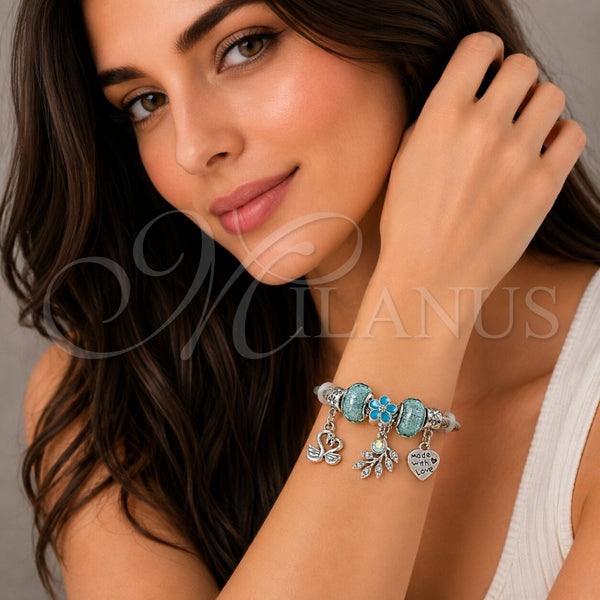 Stainless Steel Jewelry — Individual Bangle Swan and Heart Design with Light — alternate product view — SKU 165772 | Acero Inoxidable joyería — Individual Bangle Swan and corazón diseño with Light — SKU 165772
