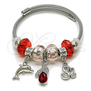 Stainless Steel Jewelry — Individual Bangle Dolphin and Swan Design with Light — main product view — SKU 165777 | Acero Inoxidable joyería — Individual Bangle delfín and Swan diseño with Light — SKU 165777