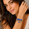 Stainless Steel Individual Bangle, Dolphin and Swan Design, with Capri Blue and Crystal Crystal, Polished, Rhodium Finish, 07.454.0018.1 (03 MM Thickness, One size fits all)