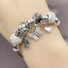 Stainless Steel Individual Bangle, Butterfly and Heart Design, with Crystal Crystal, Polished, Rhodium Finish, 07.454.0021 (03 MM Thickness, One size fits all)