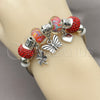 Stainless Steel Individual Bangle, Butterfly and Four-leaf Clover Design, with Light Siam Crystal, Polished, Rhodium Finish, 07.454.0021.1 (03 MM Thickness, One size fits all)